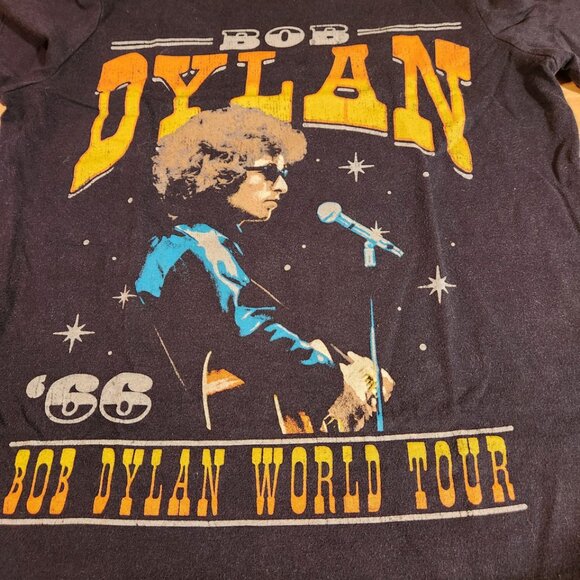 Bob Dylan World Tour 1966 Graphic Tee-Shirt Crew Neck Short Sleeve Black Unisex - Picture 4 of 10